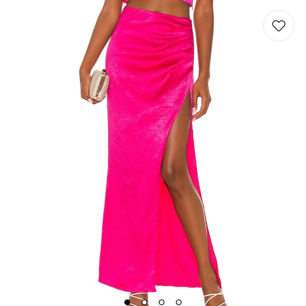Lovers + Friends Hot Pink Maxi Skirt with High Slit